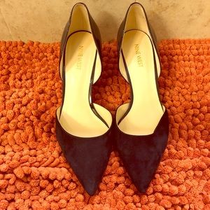 Nine West blue heeled shoes